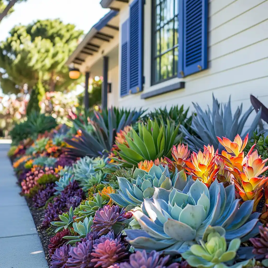 3. Succulent Garden Flower Bed