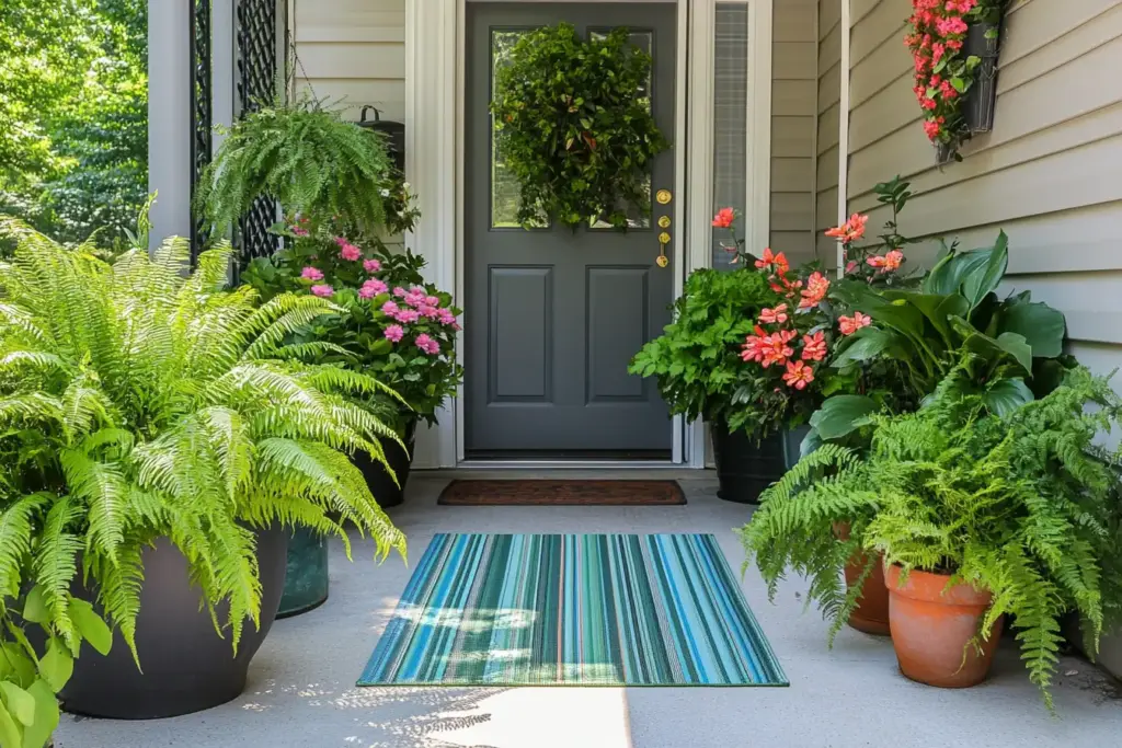 15 Front Porch Plant Decor Ideas for Stunning Curb Appeal 3. Use Ferns for Shade – Classic and Low-Maintenance