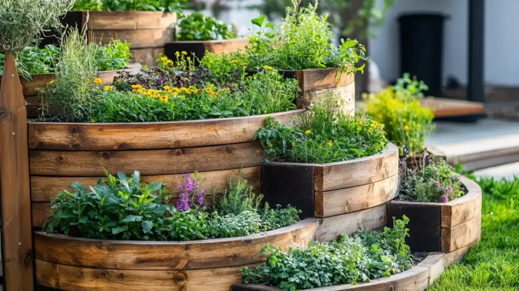 10 Creative Vegetable Garden Ideas for Small Spaces 4. Herb Spiral Garden Design