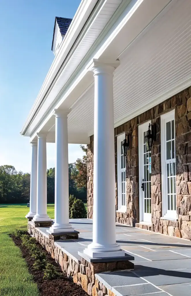 decorative planters for front porch 🏛️ 4. Revamped Column Designs