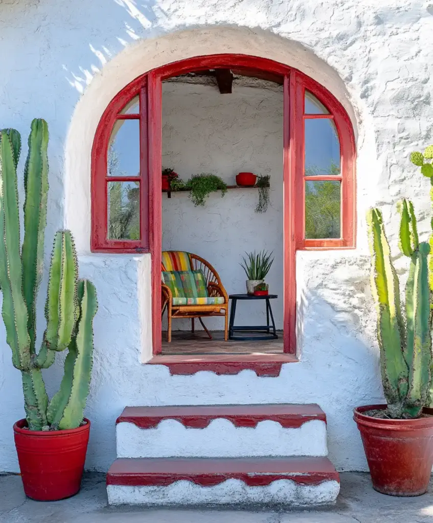 15 Front Porch Plant Decor Ideas for Stunning Curb Appeal 4. Go Bold with Color – Make a Statement