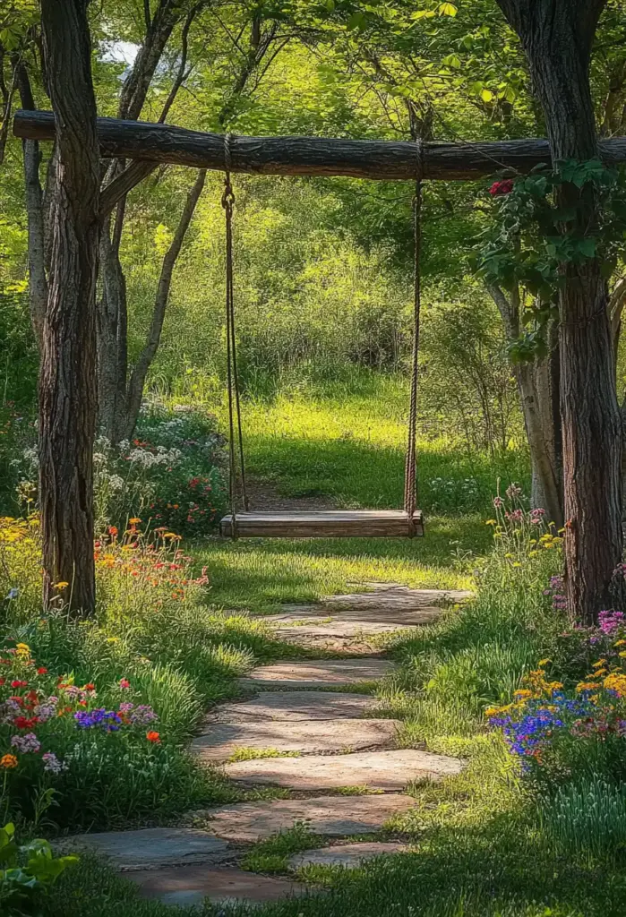 29 Whimsical Garden Ideas for a Dreamy Backyard 4. Tree Swing Retreats