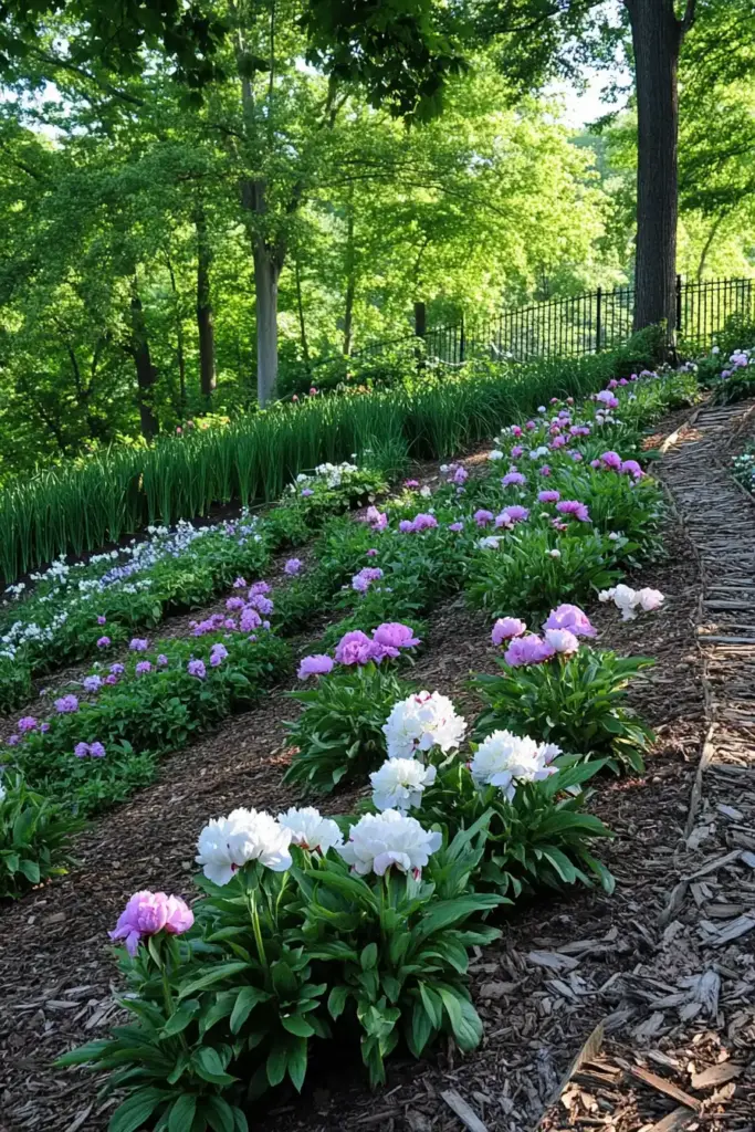 17+ Steep Hill Landscaping Ideas on a Budget 5. Plant a Variety of Colorful Greenery