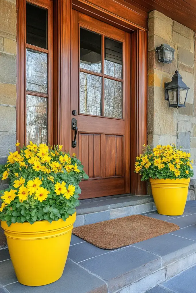 15 Front Porch Plant Decor Ideas for Stunning Curb Appeal 5. Repeat a Favorite Color – Tie It All Together