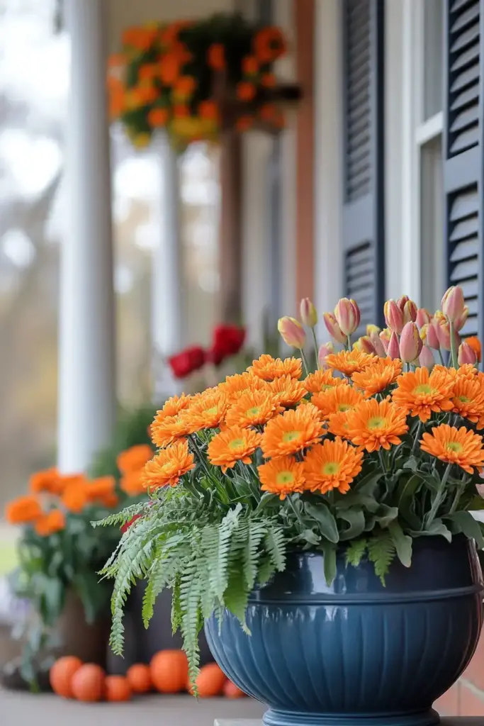 26 Front Porch Landscaping Ideas to Boost Curb Appeal 🍁 5. Seasonal Planter Swaps