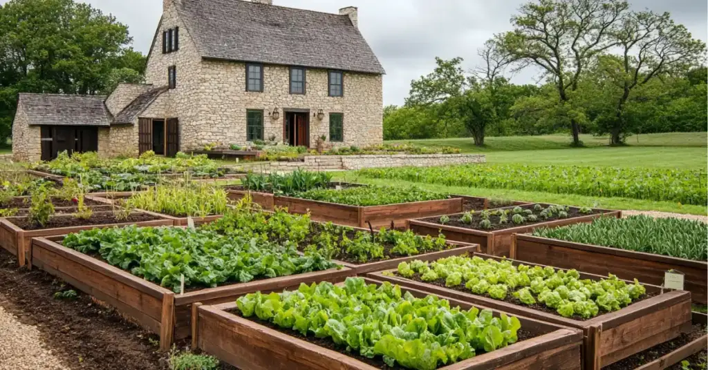 40 Backyard Vegetable Garden Ideas for Homegrown Goodness 6. Greenhouse Combo for Year-Round Growth