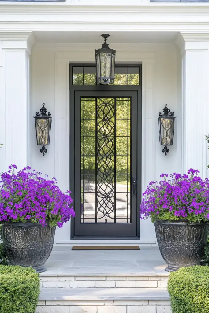15 Front Porch Plant Decor Ideas for Stunning Curb Appeal 6. Match Planters for Symmetry – Clean and Balanced