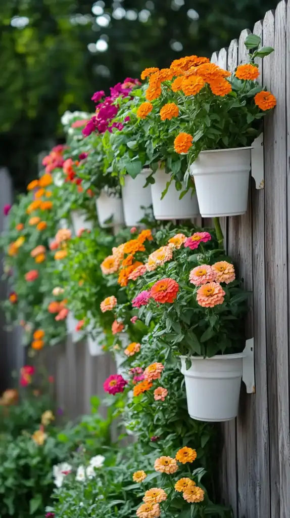 10 Creative Zinnia Garden Along Fence Ideas for a Cozy Yard Vertical Growing System