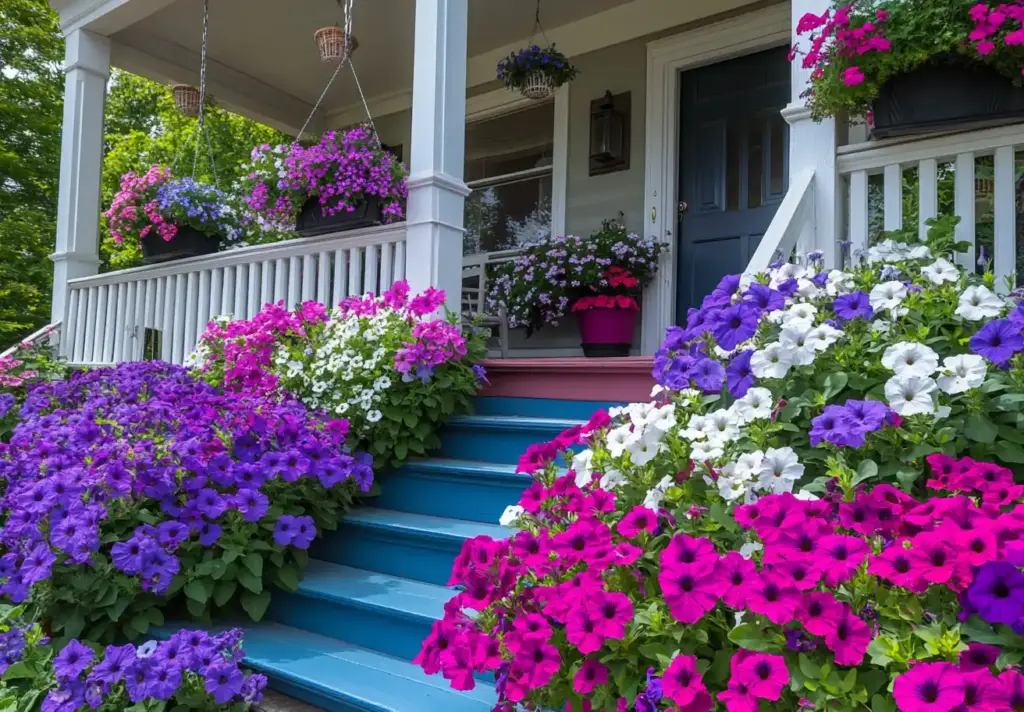 15 Simple Flower Bed Ideas to Transform Your Front Yard 7. Vibrant Hanging Flower Bed