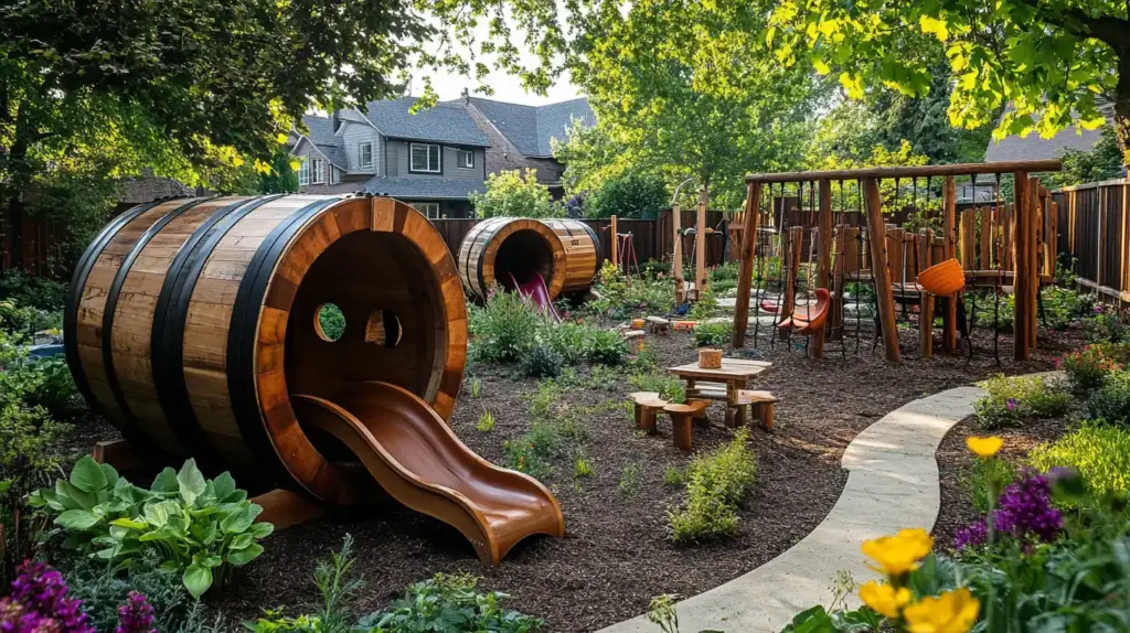 10 Whimsical Backyard Fairy Garden Ideas for Kids & Dreamers 🎡 7. Giant Gnome Playground from a 5-Gallon Planter