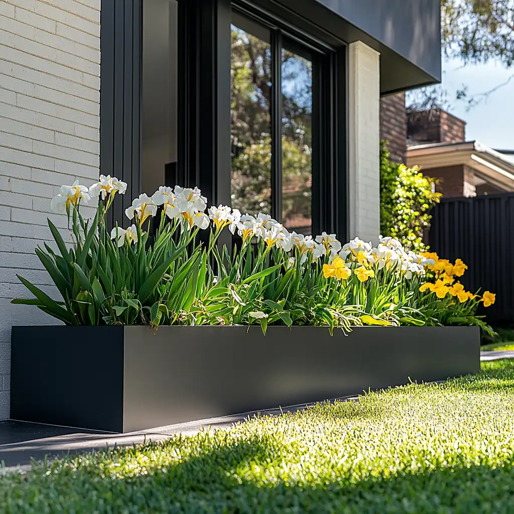 🖤 7. Modern Minimalist Flower Bed
