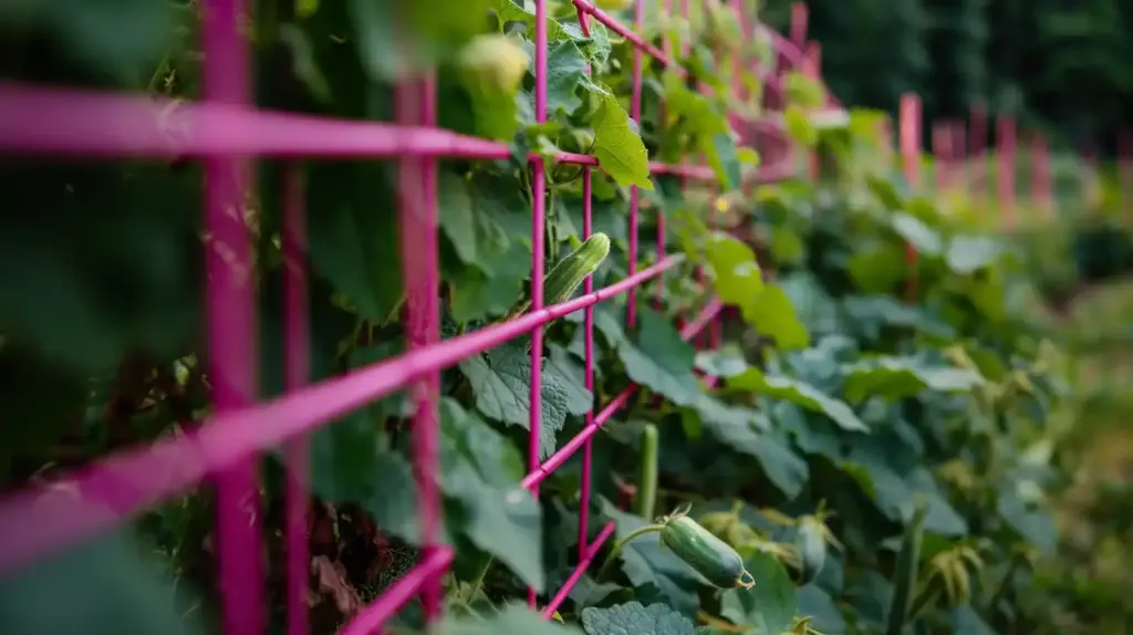 Explore 20 Cucumber Trellis Ideas for a Bountiful Harvest 7. Wall-Mounted Trellis