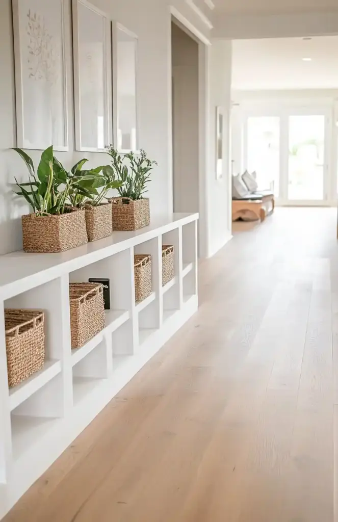 decorative planters for front porch 🧰 8. Custom Built-In Storage