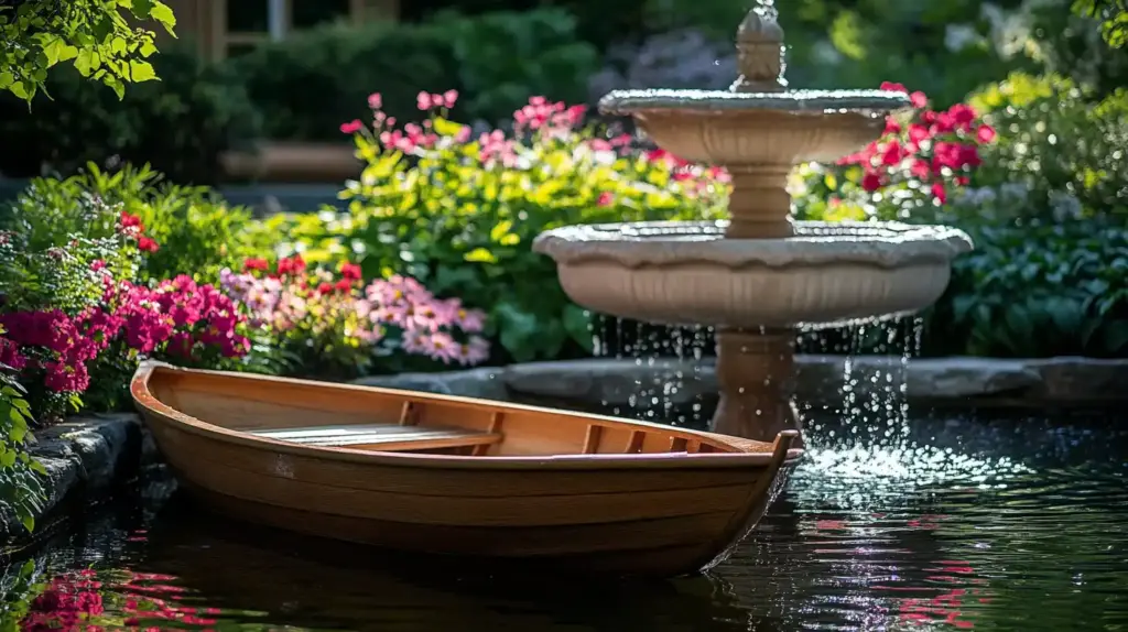 10 Whimsical Backyard Fairy Garden Ideas for Kids & Dreamers 🛶 8. Bird Bath Fairy Lake
