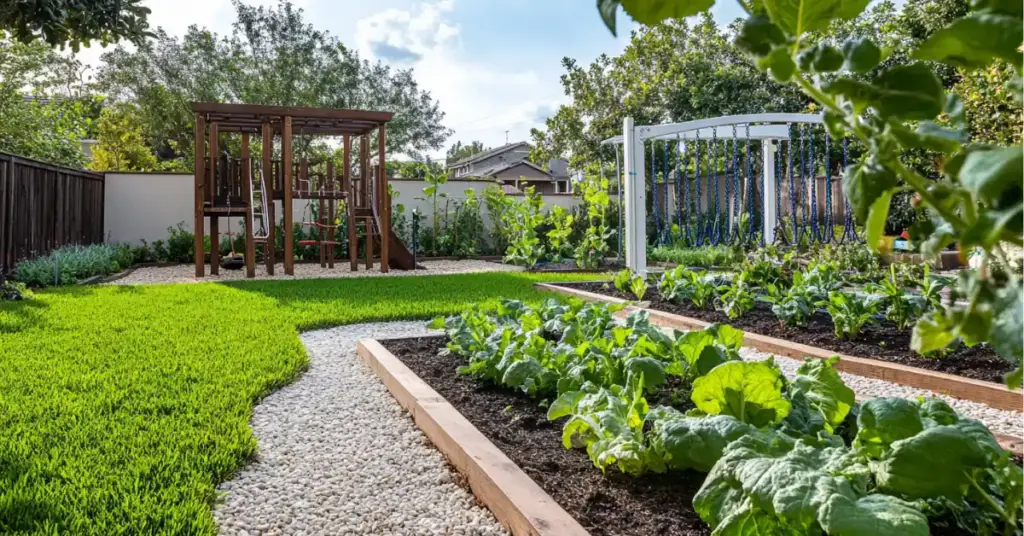 40 Backyard Vegetable Garden Ideas for Homegrown Goodness 9. Backyard Bonanza with Garden Zones