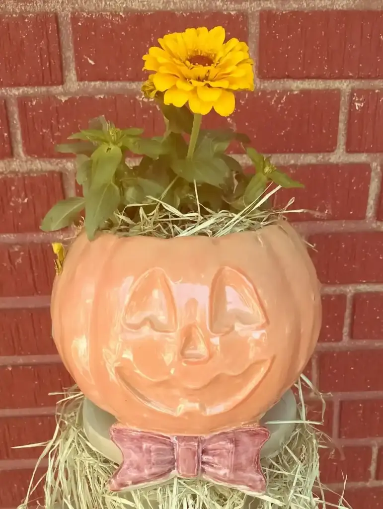 10 Repurposed Projects for a Whimsical Fall Garden 8. Painted Plastic Pumpkins