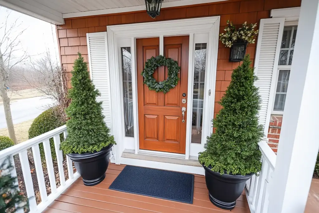 15 Front Porch Plant Decor Ideas for Stunning Curb Appeal 9. Add Evergreens – Year-Round Color and Structure