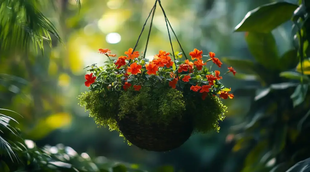  Floating Fairy Garden in a Hanging Basket