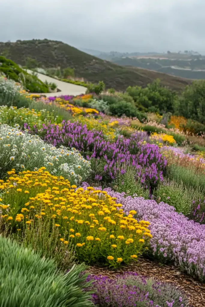17+ Steep Hill Landscaping Ideas on a Budget 9. Use Native Plants for Low Maintenance