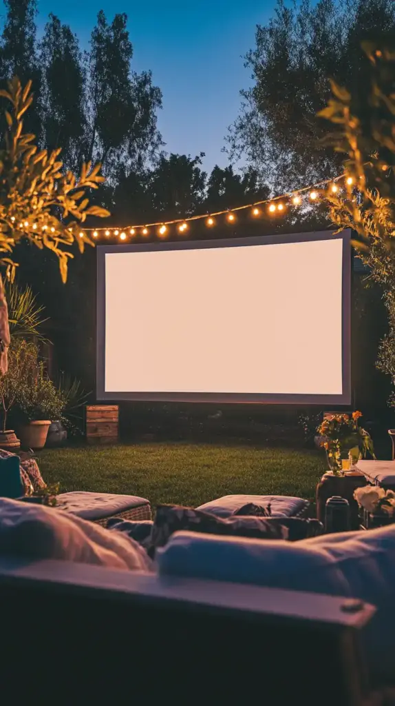 23 Affordable Backyard Renovation Ideas 9. Outdoor Movie Screen