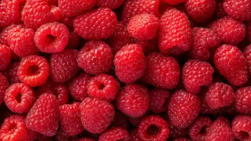 Healthy raspberry plants