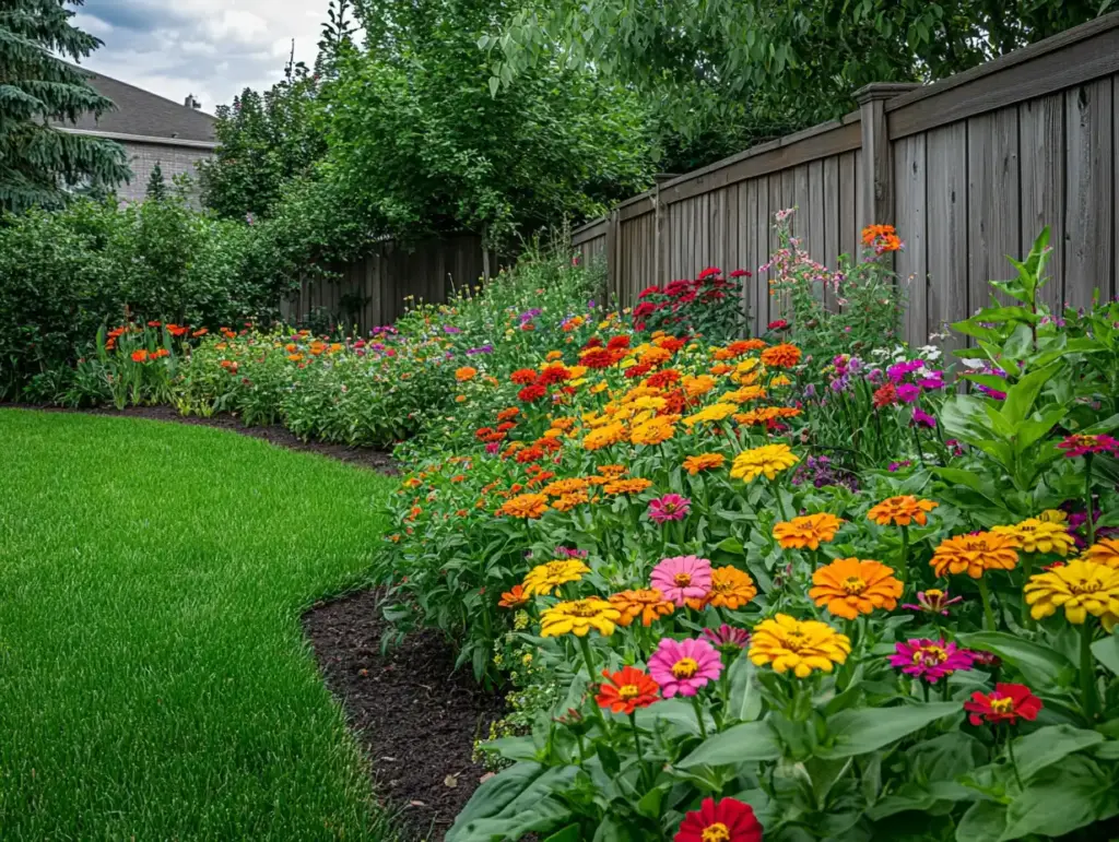 Zinnia Fence Line Garden Ideas
