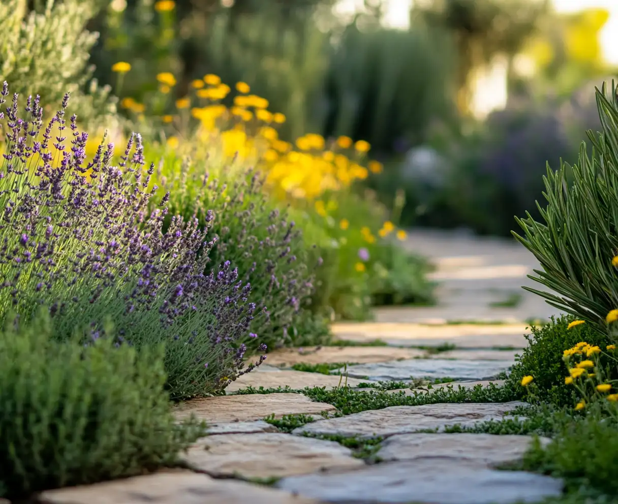 Walkable ground cover for garden paths