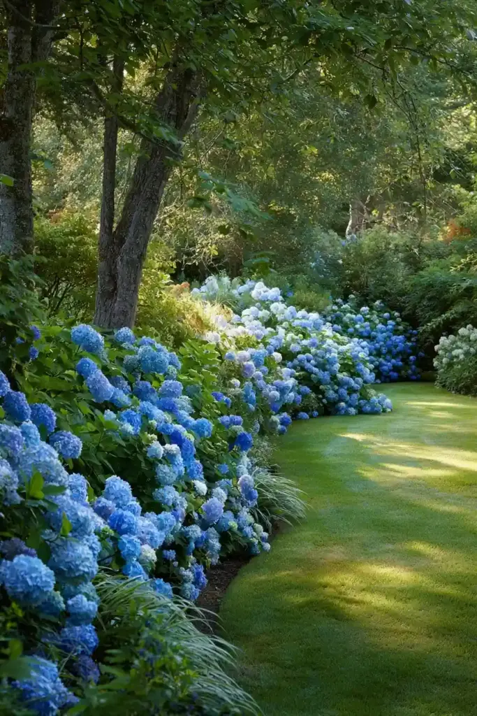 Blue Hydrangea Border