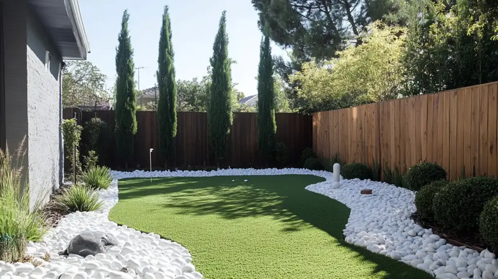 Golf with White Marble Rocks Border