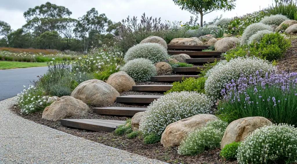 Terraced Pathway with Rustic Elegance