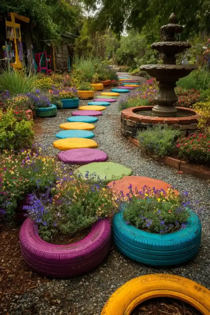 Tiered Floral Tire Arrangements