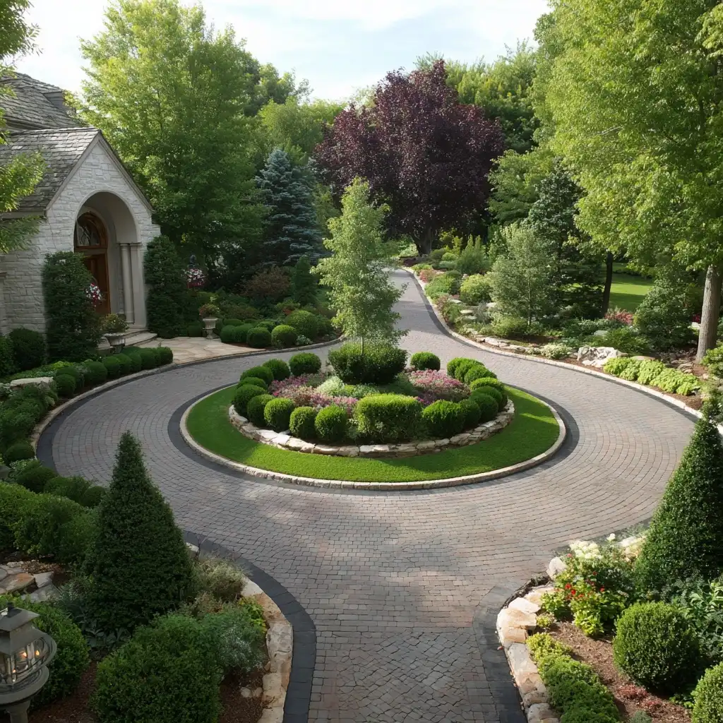 Eye-catching Circular Driveway Landscaping Ideas