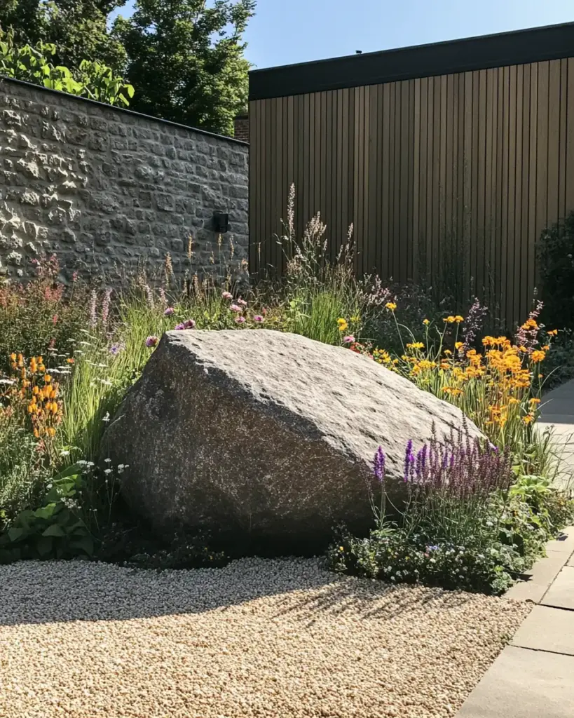 Rustic Garden Corner with Wildflower Accents
