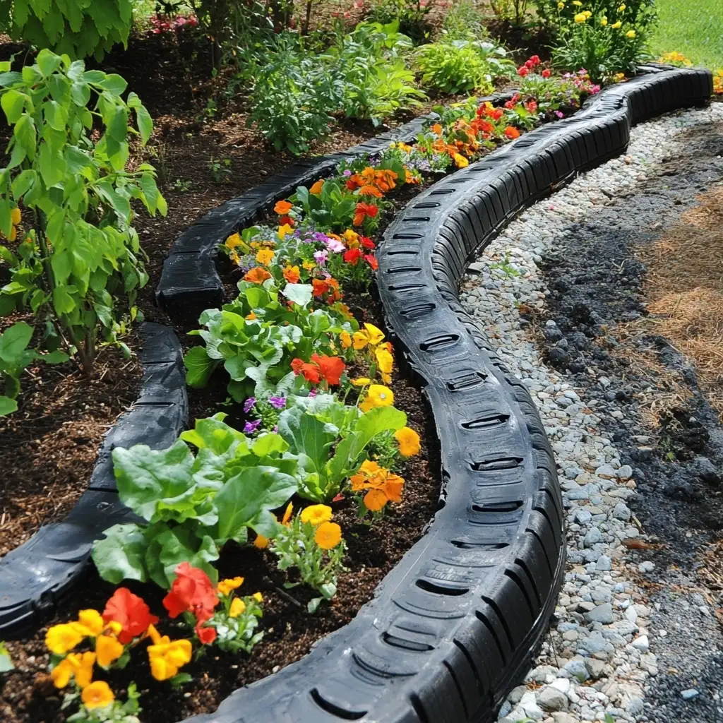 Tire Garden Pathway Edging