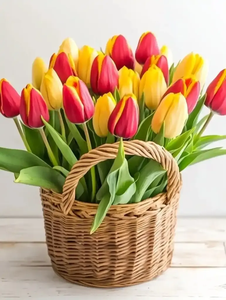 Tulip Bouquet in a Basket