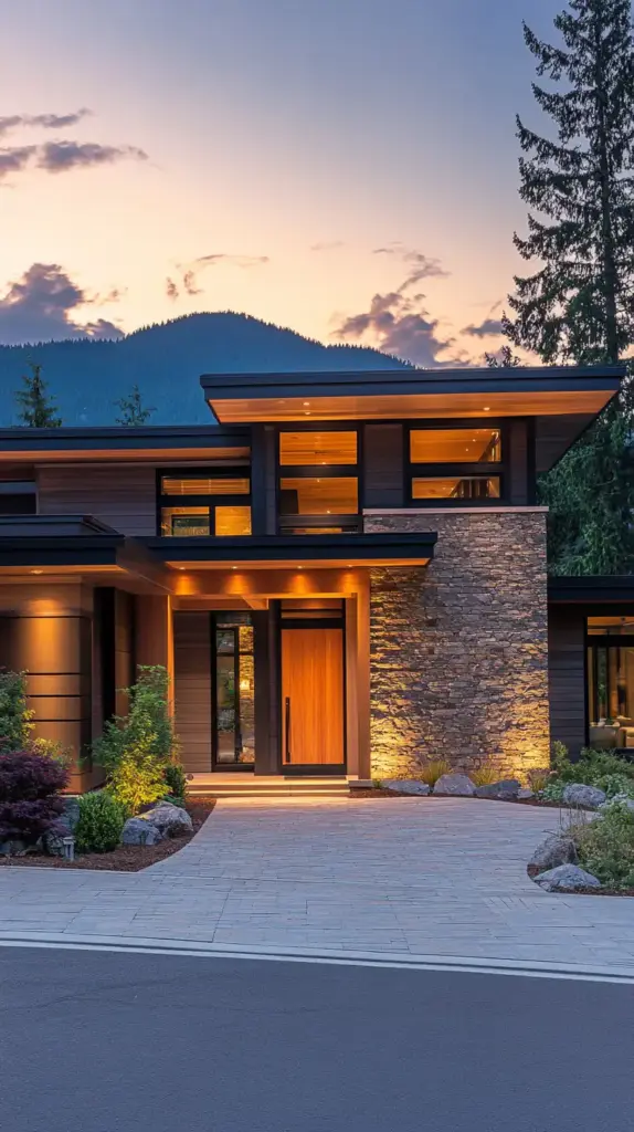 Tree-Lined Driveway Entry Landscaping Ideas