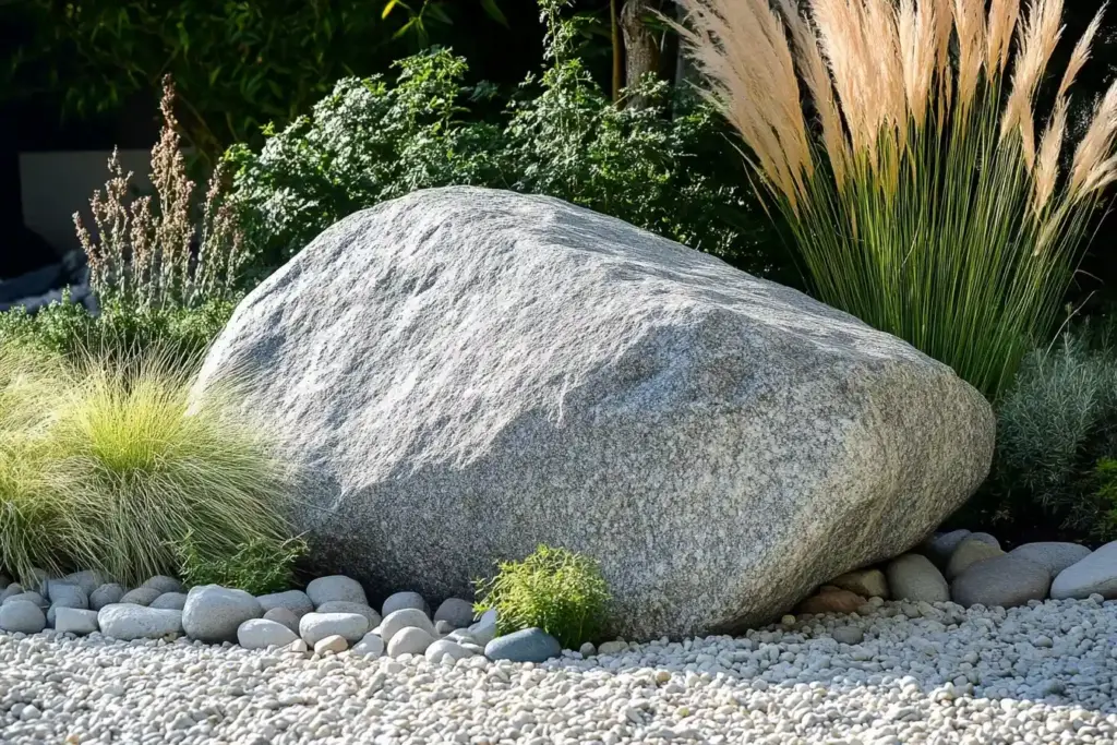 Surround Boulders With Pebbles or Gravel