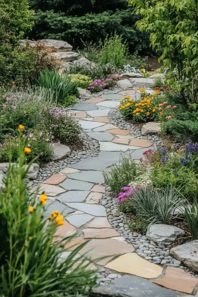 Winding Stone Flower Walk
