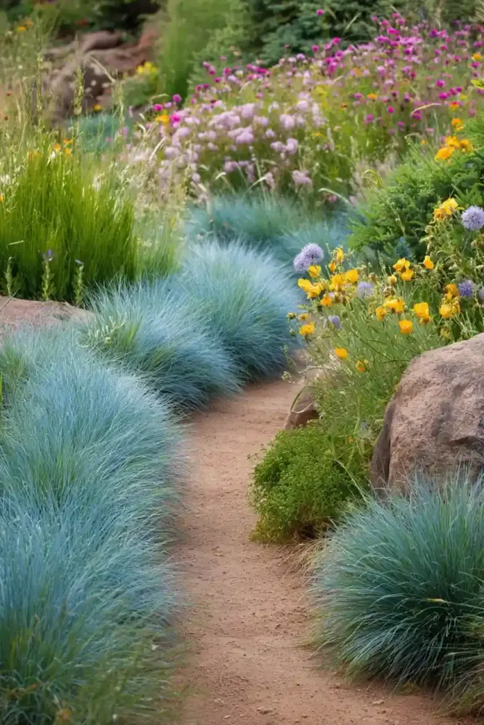 Blue Fescue Grass Edging