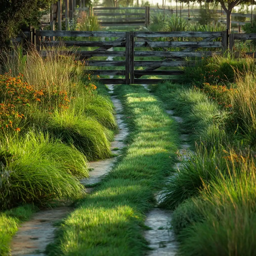 Grass-Centric Driveway Entry Landscaping Ideas