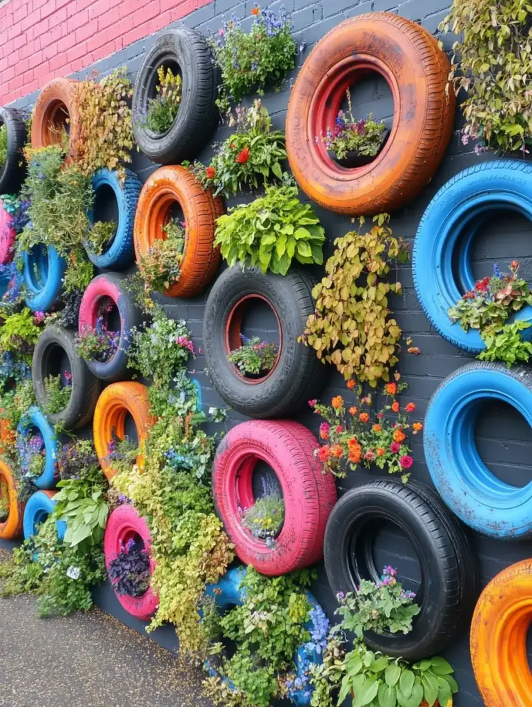 Tire Garden Fence