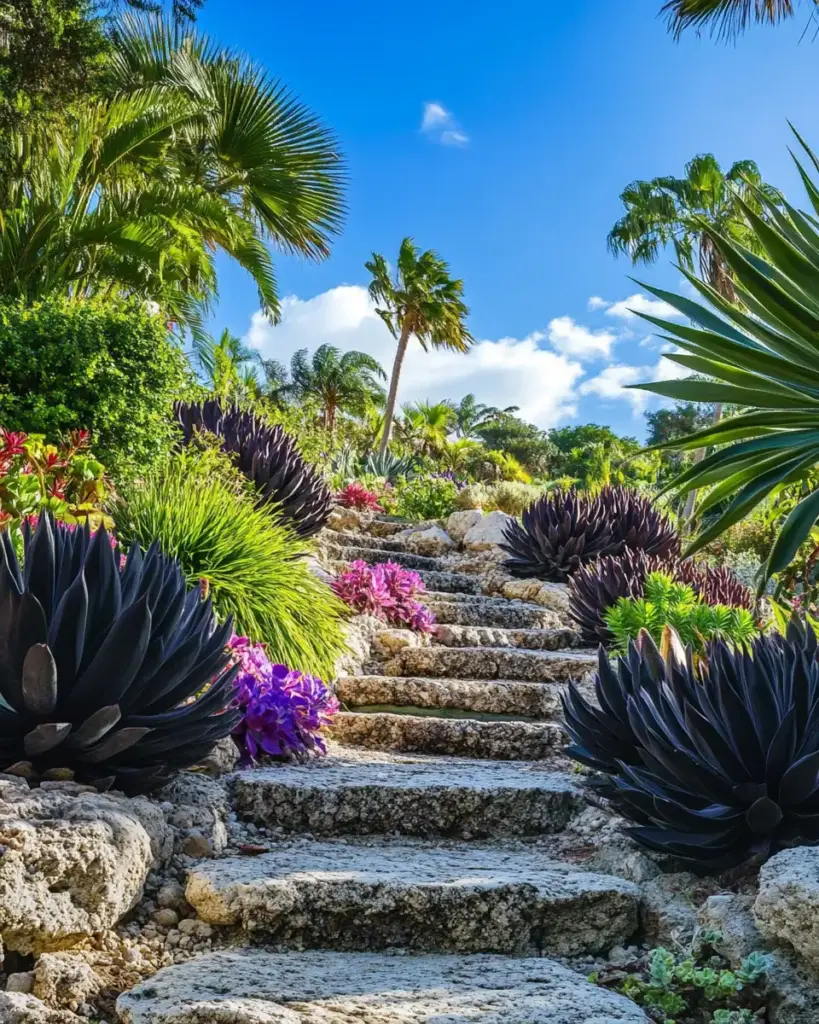 Tropical Pathway with Succulent Explosion