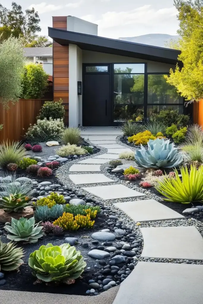 Modern Front Yard Landscaping with a Zero-Curb Appeal