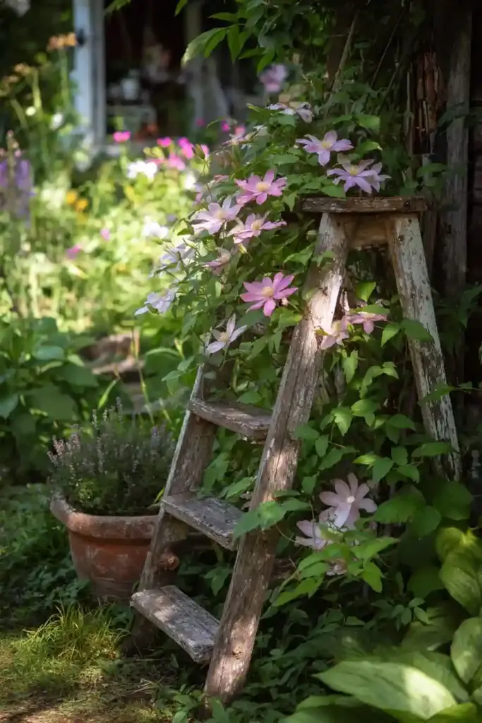 Repurposed Ladder Trellis