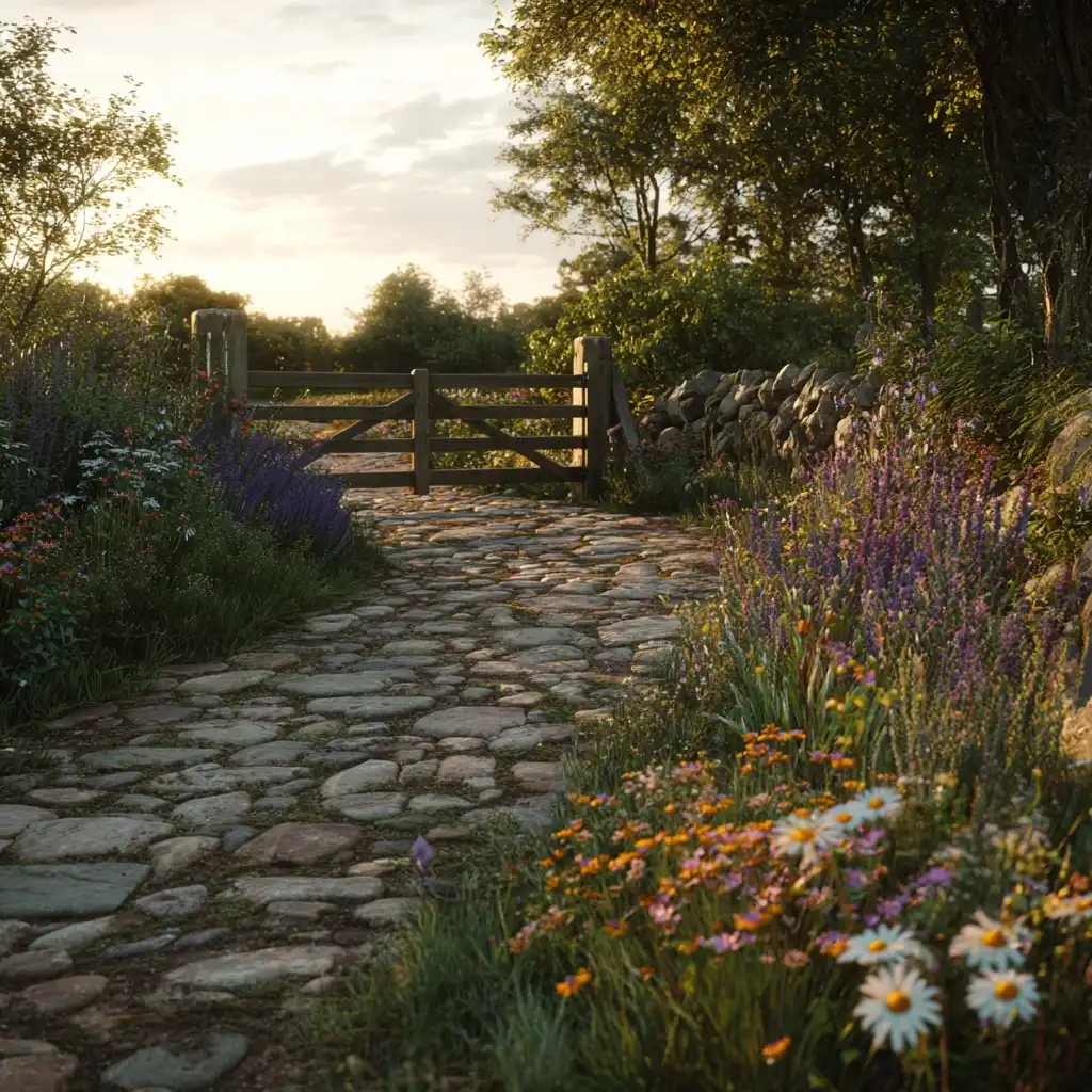 Natural Stone Driveways with Floral Love