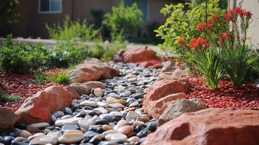Rustic Pathway with River Rocks