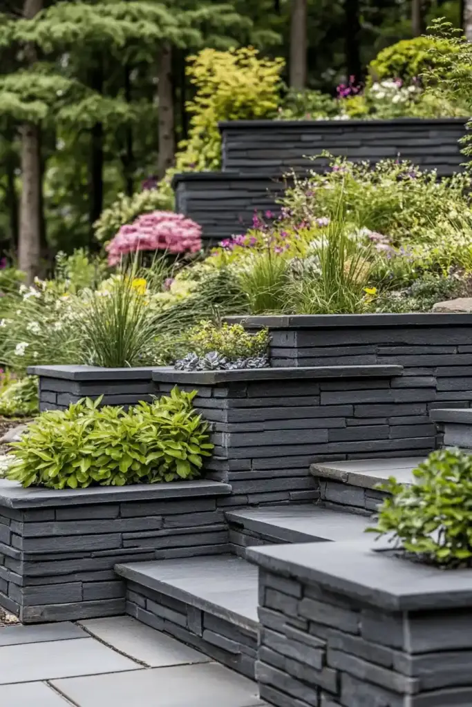 Sleek Modern Tiered Walls