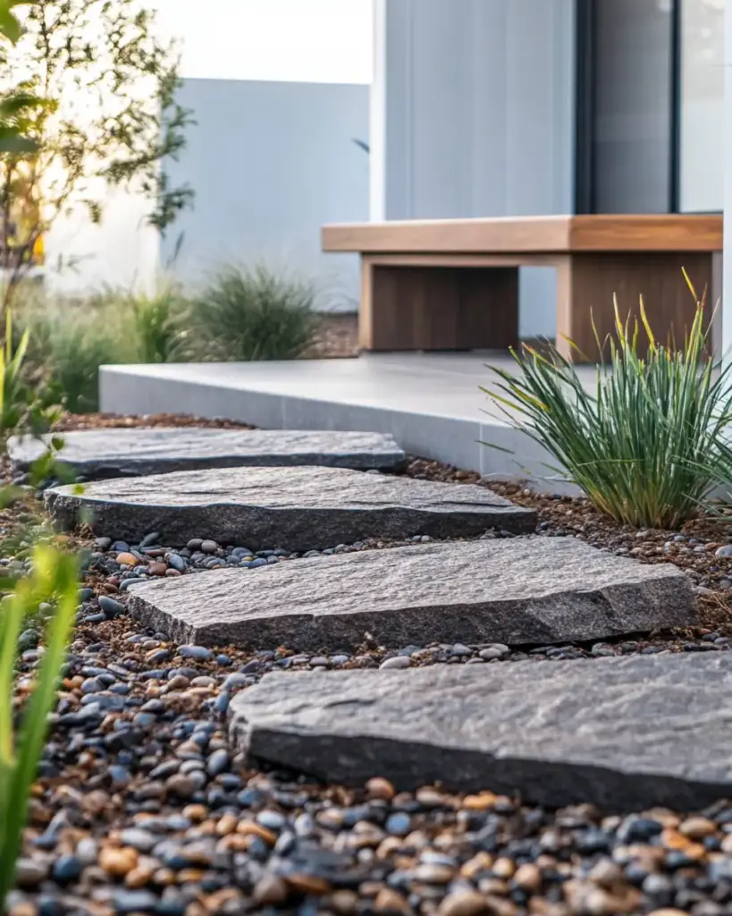 Minimalist Stone Path for Urban Gardens