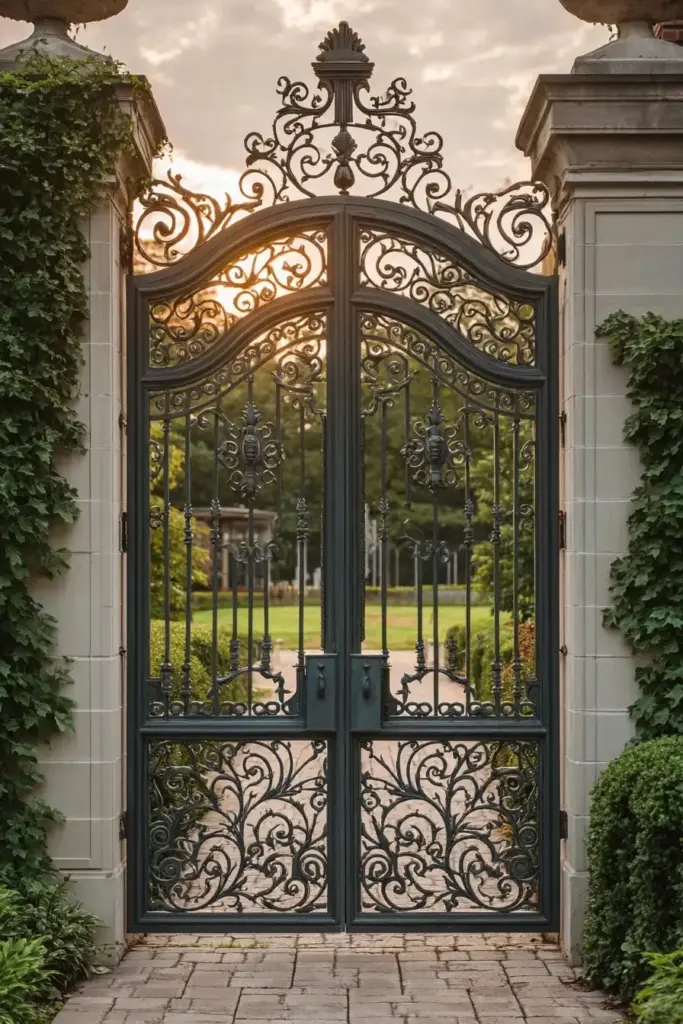 Ornate Metal Gate with Fanciful Details