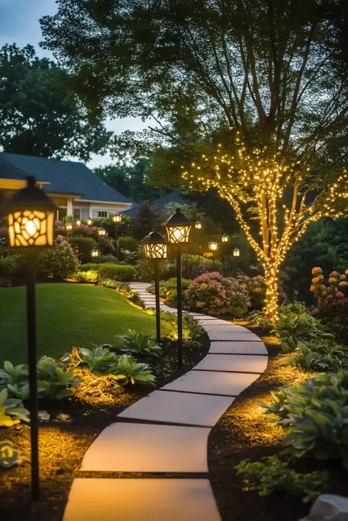Using Solar-Powered Decorations and Lighting